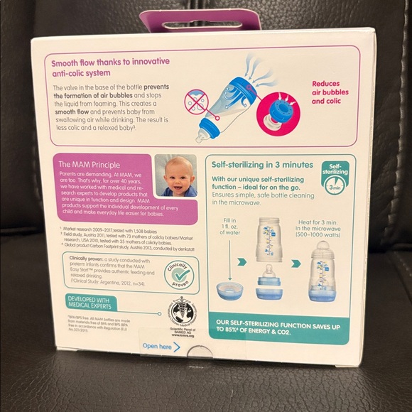 MAM Easy Start Anti-Colic Baby Bottles - Blue - Picture 2 of 4